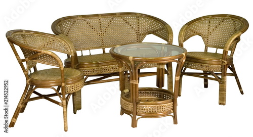 set of furniture from a rattan