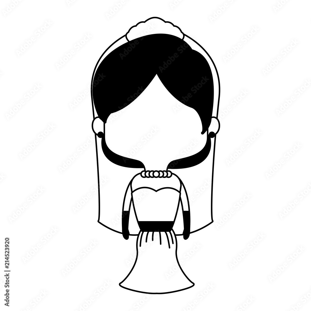 Beautiful midget bride cartoon vector illustration graphic design Beautiful midget bride cartoon vector illustration graphic design