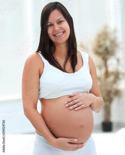 portrait of young pregnant woman on a light background. Free Download portrait of young pregnant woman on a light background. - GFXLoad