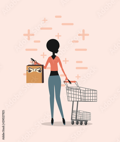 woman shopping retro