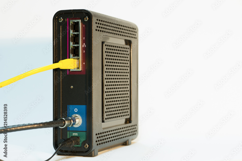 High Speed Cable Modem And Router, For Broadband Internet Access Stock  Photo | Adobe Stock