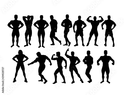 Bodybuilder Sport Activity Silhouette, art vector design