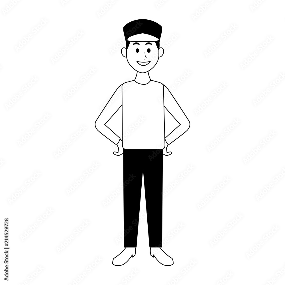 Young man with casual clothes cartoon vector illustration graphic design Young man with casual clothes cartoon vector illustration graphic design
