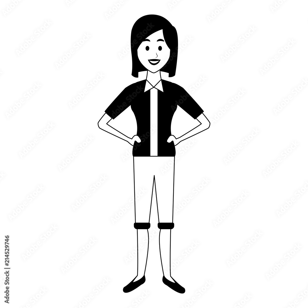 Young woman with casual clothes cartoon vector illustration graphic design Young woman with casual clothes cartoon vector illustration graphic design