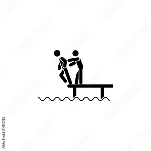 push into water icon. Element of joke dat icon. Premium quality graphic design icon. Signs and symbols collection icon for websites, web design, mobile app