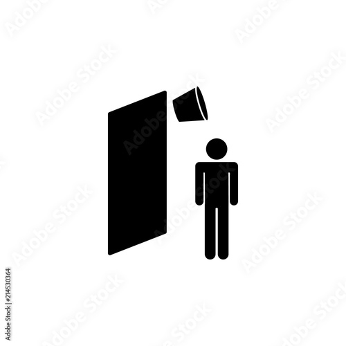 drop bucket on head icon. Element of joke dat icon. Premium quality graphic design icon. Signs and symbols collection icon for websites, web design, mobile app