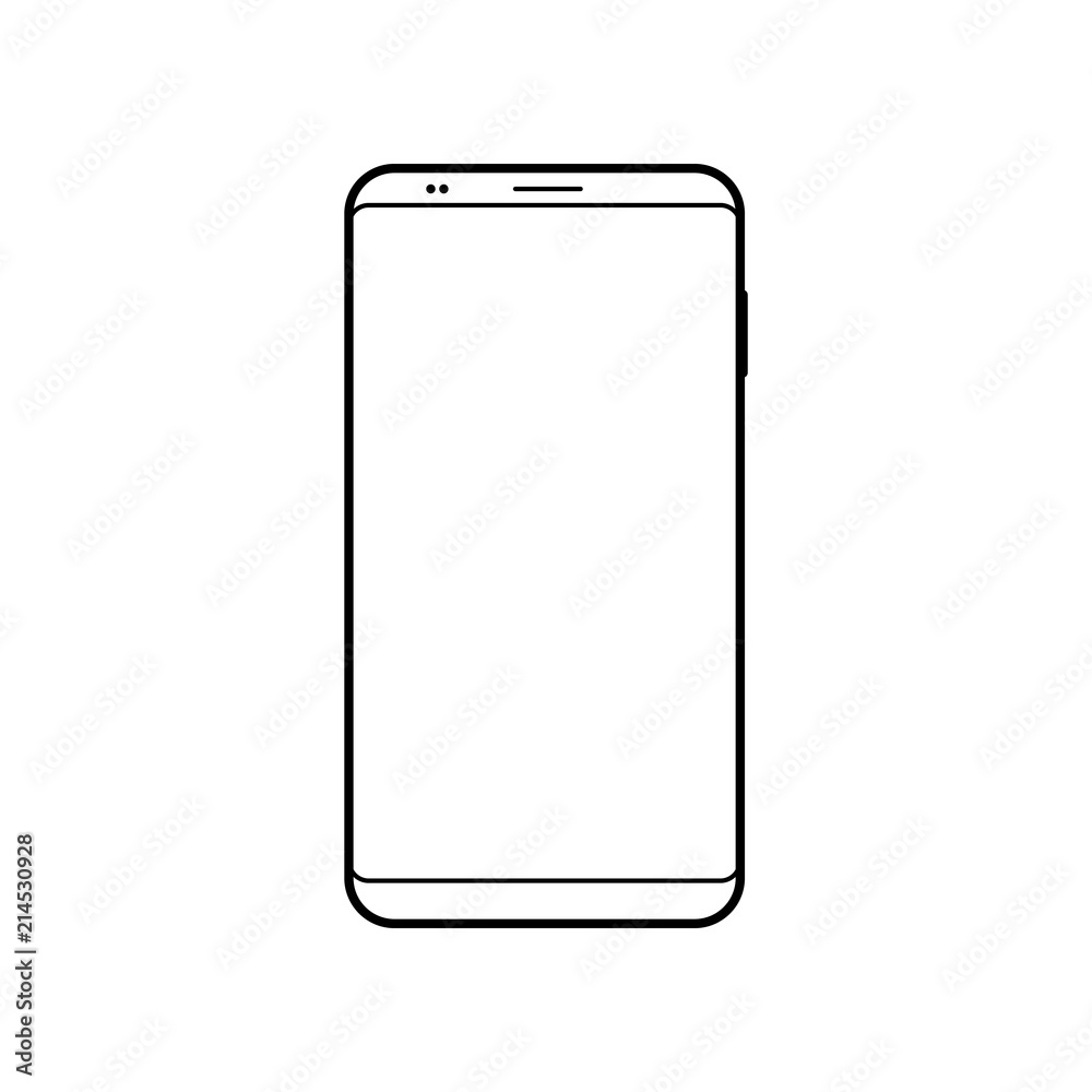 Empty smartphone icon. Cell phone symbol. Mobile gadget, PDA template Empty smartphone icon. Cell phone symbol. Mobile gadget, PDA template