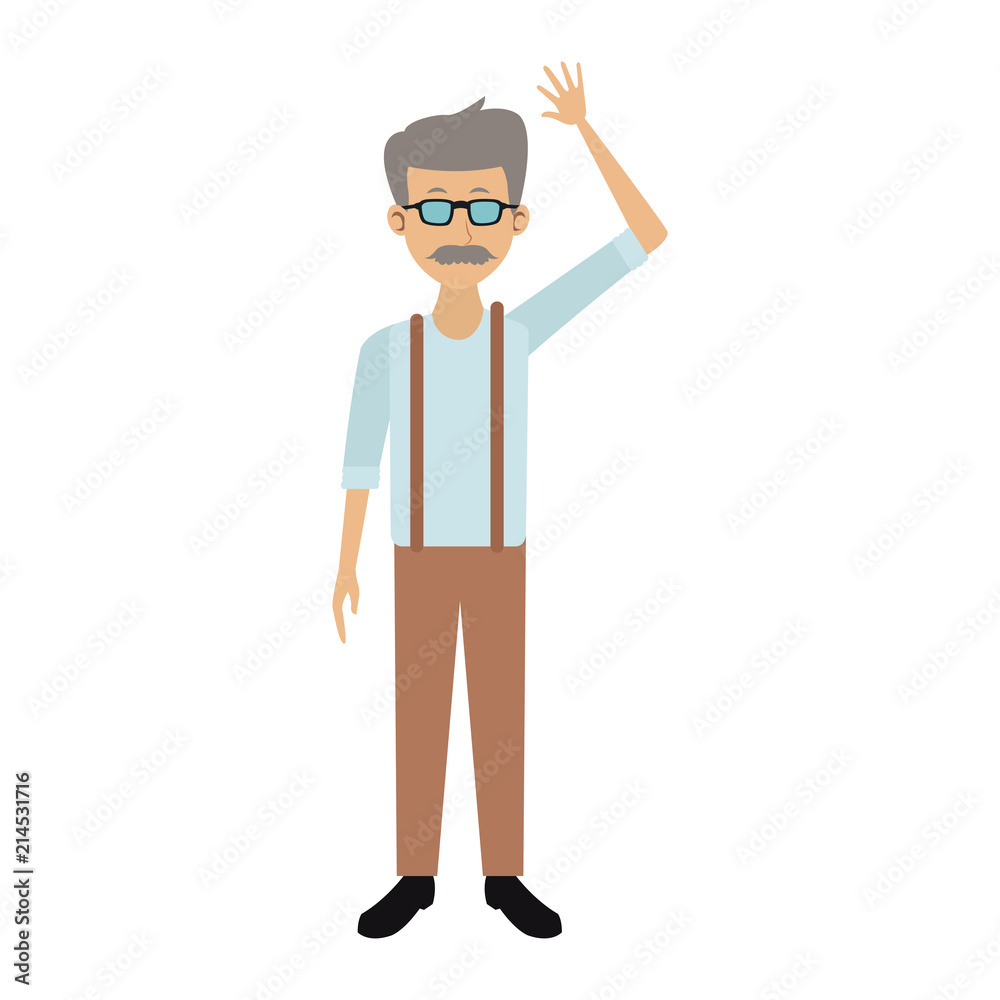 Old man with glasses and mustache cartoon vector illustration graphic design Old man with glasses and mustache cartoon vector illustration graphic design