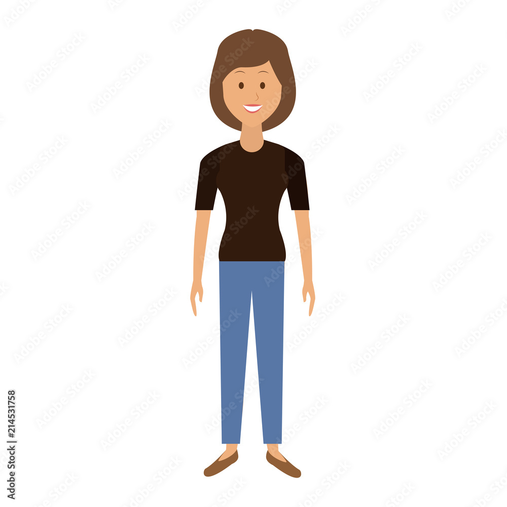 Young woman with casual clothes cartoon vector illustration graphic design Young woman with casual clothes cartoon vector illustration graphic design