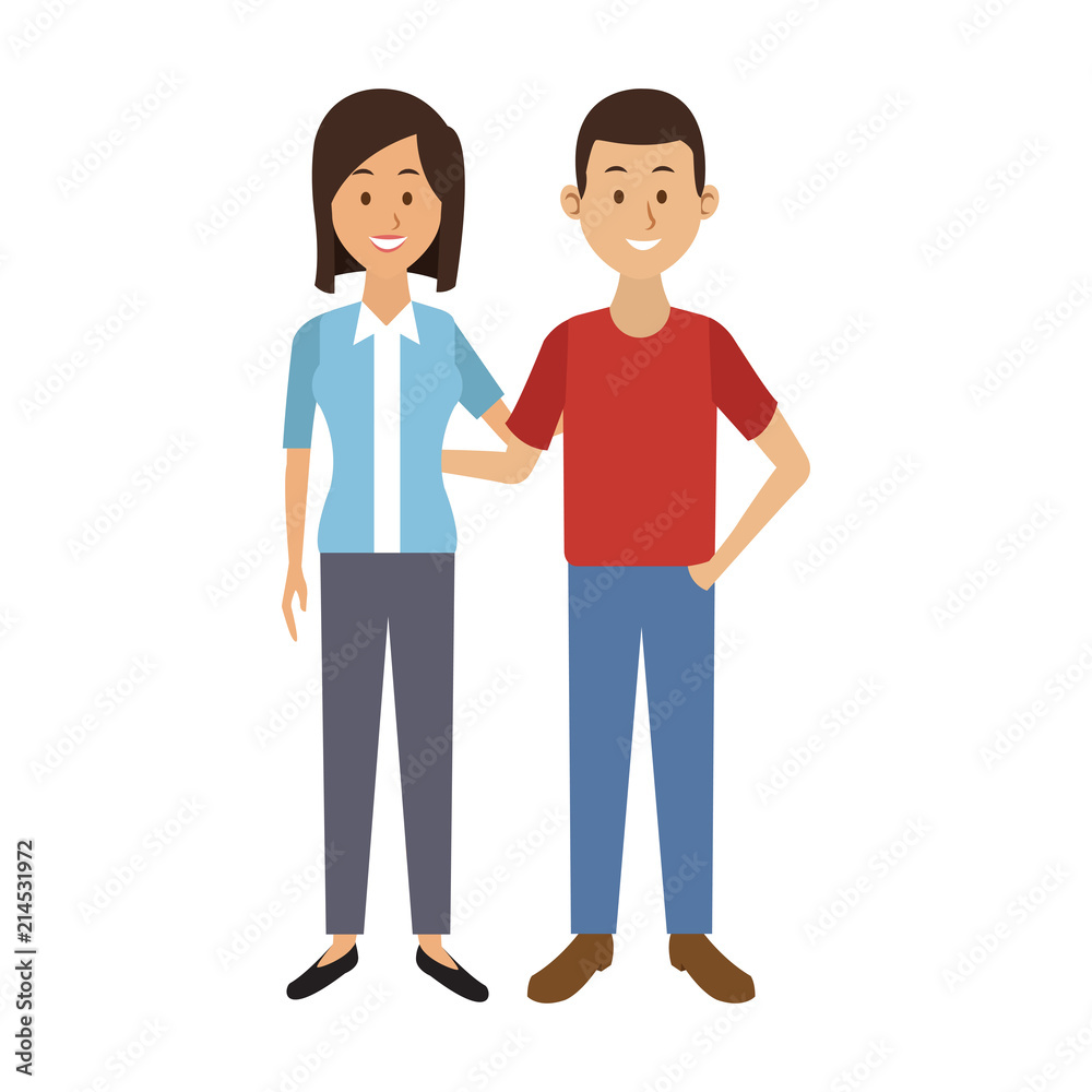 Cute and young couple cartoon vector illustration graphic design Cute and young couple cartoon vector illustration graphic design