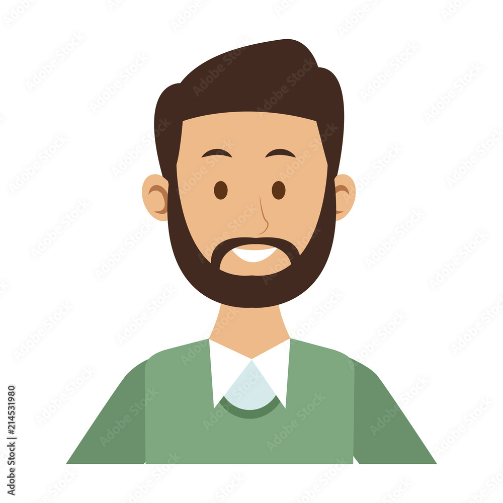 Young man with beard and casual clothes cartoon vector illustration graphic design Young man with beard and casual clothes cartoon vector illustration graphic design