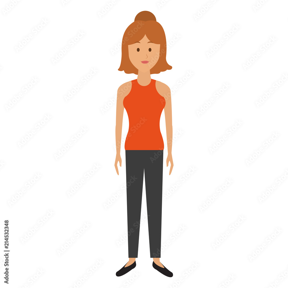 Young woman with casual clothes cartoon vector illustration graphic design Young woman with casual clothes cartoon vector illustration graphic design