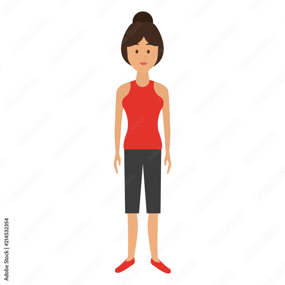 Young woman with casual clothes cartoon vector illustration graphic design