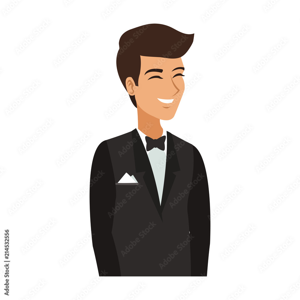 Groom cartoon profile vector illustration graphic design