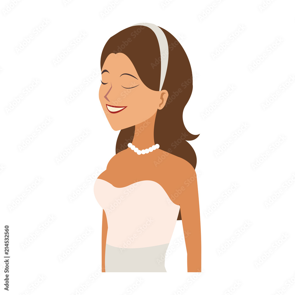 Beautiful bride profile vector illustration graphic design Beautiful bride profile vector illustration graphic design