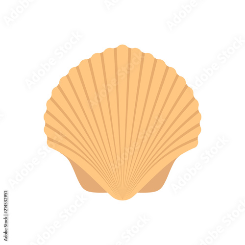 Sea shell, flat design. Vector.