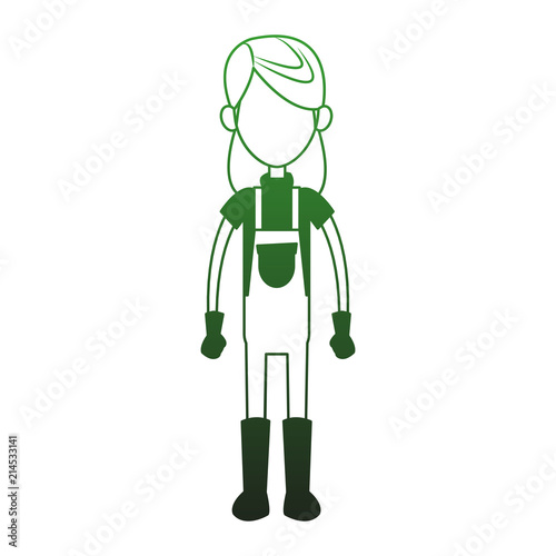 Woman farmer with overrall vector illustration graphic design photo