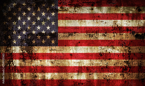 Old grunge USA flag