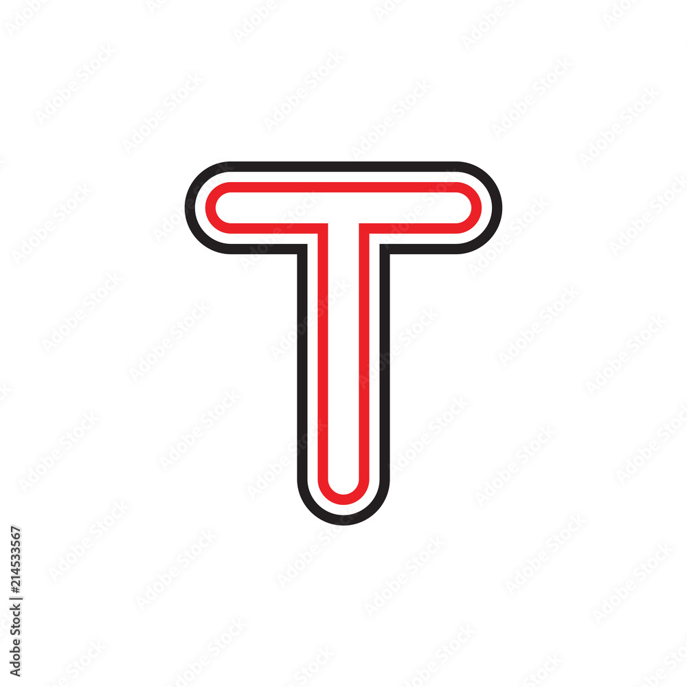 T logo letter design line art T logo letter design line art