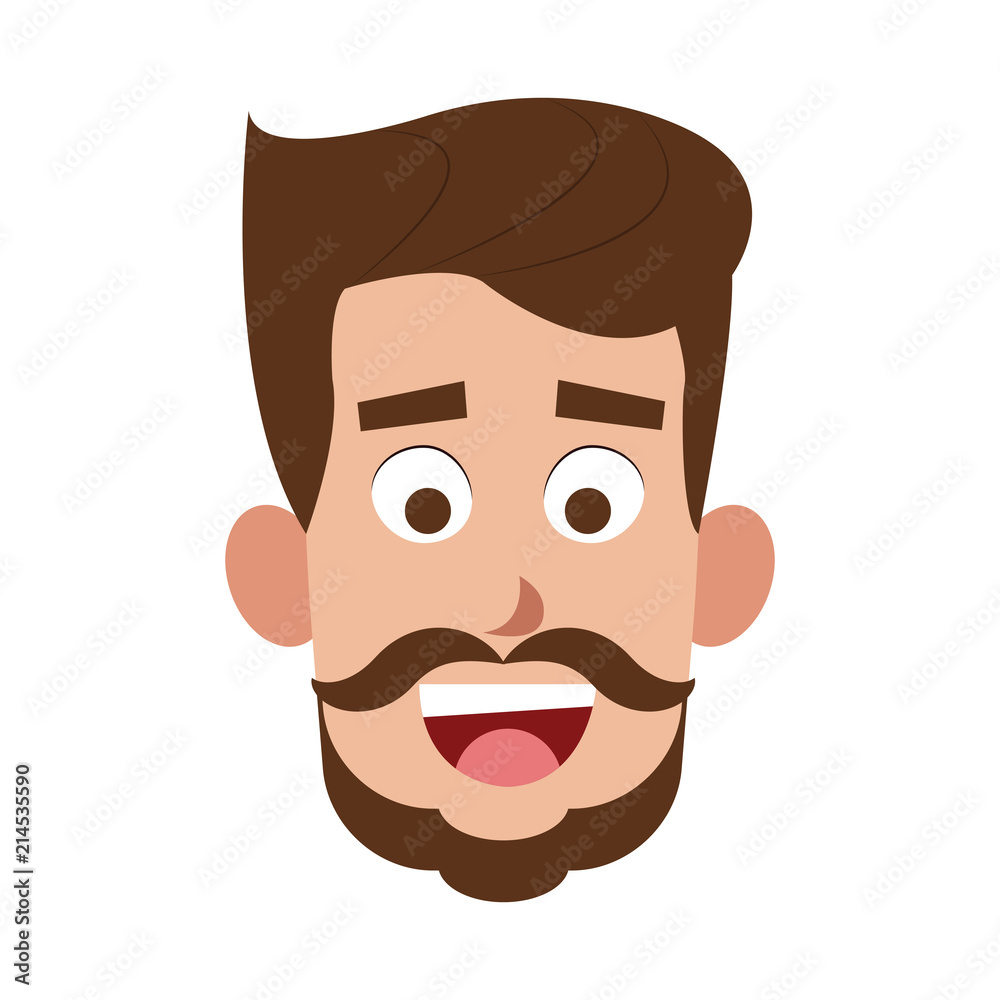 Young man face with beard cartoon vector illustration graphic design Stock Vector | Adobe Stock Young man face with beard cartoon vector illustration graphic design Stock Vector | Adobe Stock