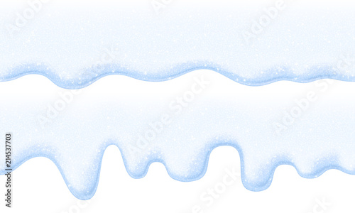 Set of vector cartoon snow borders