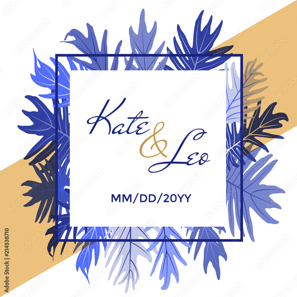 Obraz premium Wedding invitation card template. 
