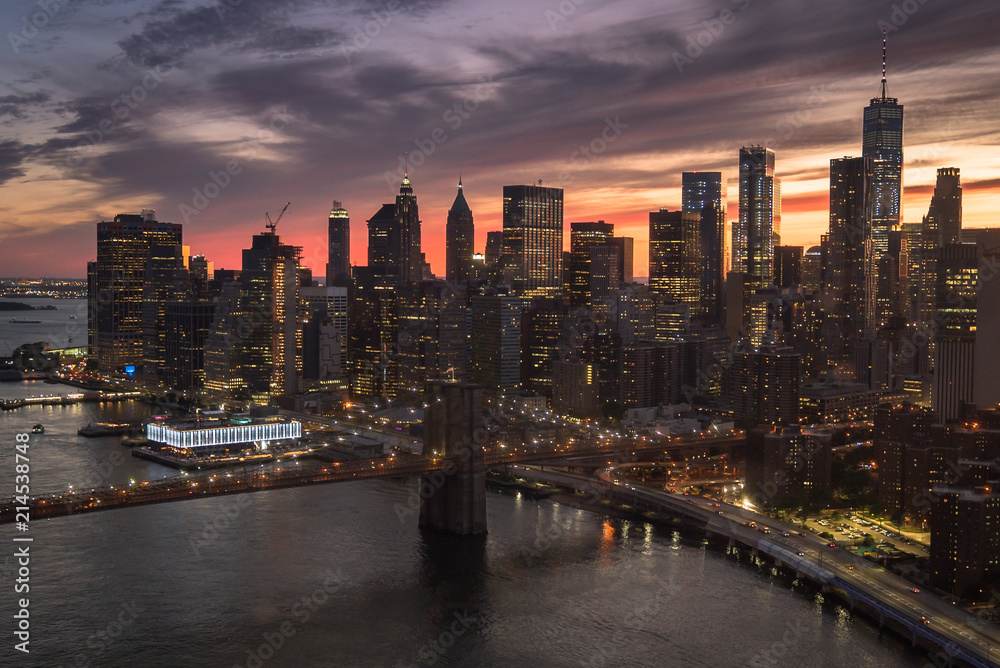 Aerial Downtown Manhattan