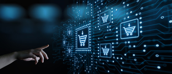e-commerce add to cart  online shopping business technology internet concept