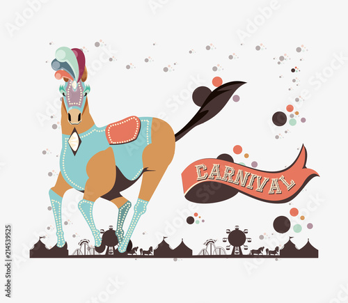 carnival horse vintage icon