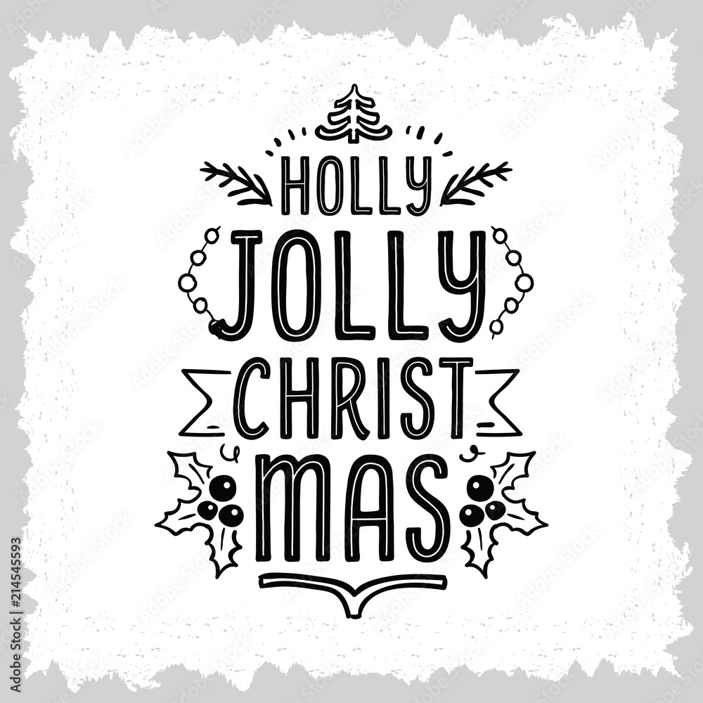 Obraz Wesołych Świąt typografii.