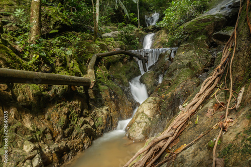 Waterfall Ton Sai in the forest phuket Thailand. Tropical zone Thailand Southern