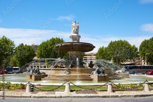 Provence France - 21 june 2016: A view of fountain de la Rotonde