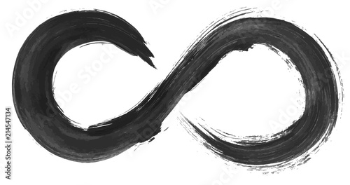 Grunge infinity symbol. Watercolor hand drawn vector illustration.