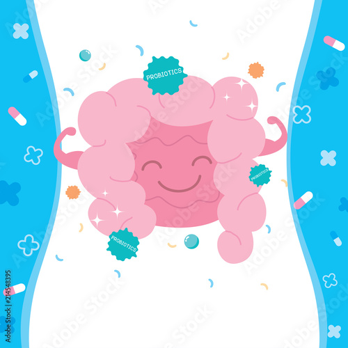 Illustration vector of benefits is Probiotics to digestive tract.