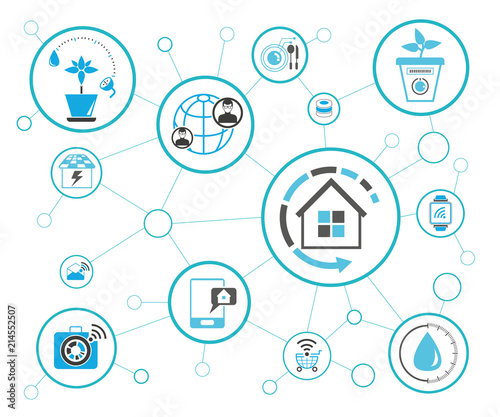smart home and internet of things, IoT and smart technology concept