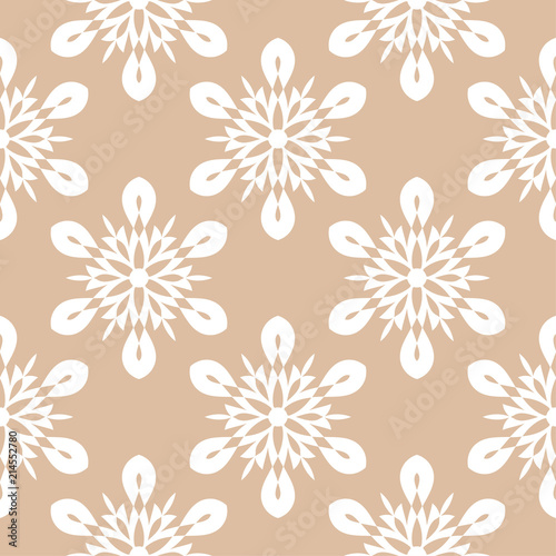 Wallpaper Mural Beige and white floral seamless pattern Torontodigital.ca