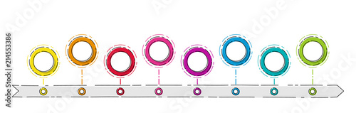 Empty infographic template with hand drawn elements. Vector.