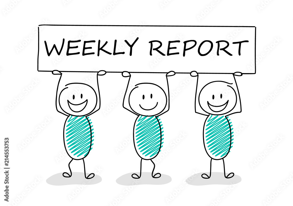 Funny business illustration - cartoon stickman holding a banner with ...