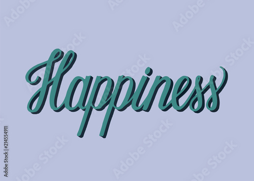 Handwritten style of Happiness typography