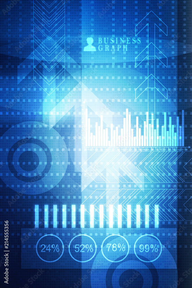 2d rendering Stock market online business concept. business Graph 2d rendering Stock market online business concept. business Graph