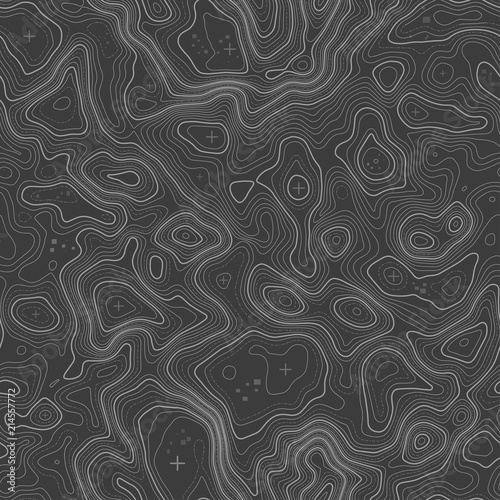 Seamless topographic map contour background. Topo map with elevation. Contour map vector. Geographic World Topography seamless texture vector illustration .