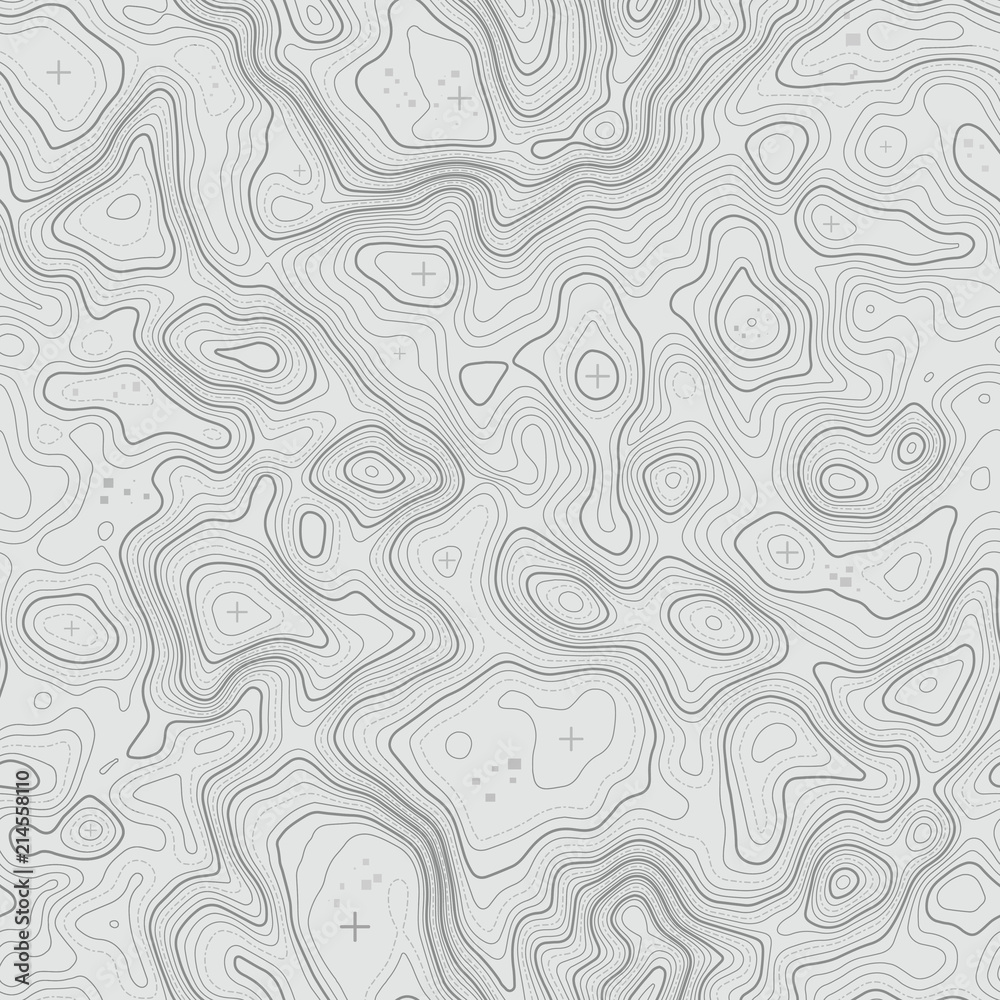 Seamless topographic map contour background. Topo map with elevation. Contour map vector. Geographic World Topography seamless texture vector illustration .