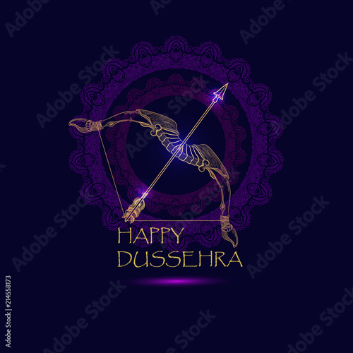 Happy Dussehra Indian festival. Vector illustration.