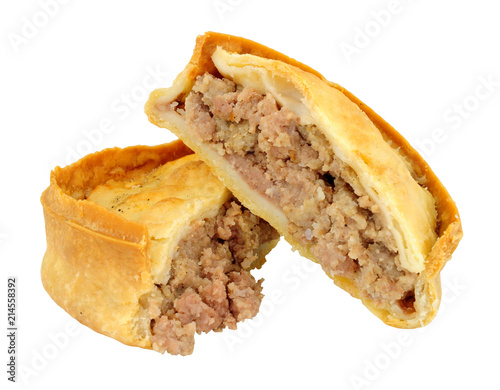 Принти на полотні Traditional Scotch meat pie isolated on a white background