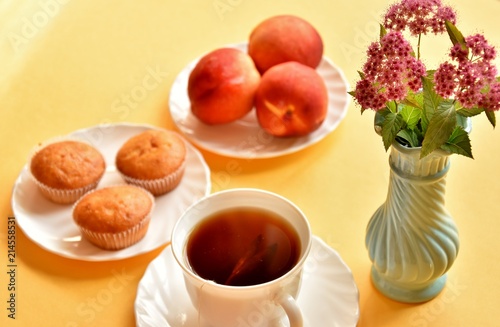 black tea muffins, nectarines