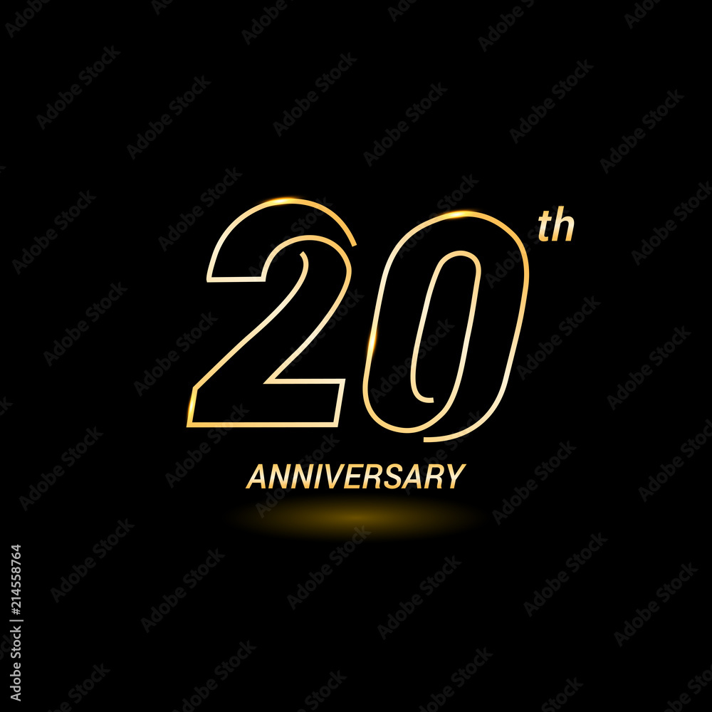 20 years golden line anniversary celebration logo design 20 years golden line anniversary celebration logo design