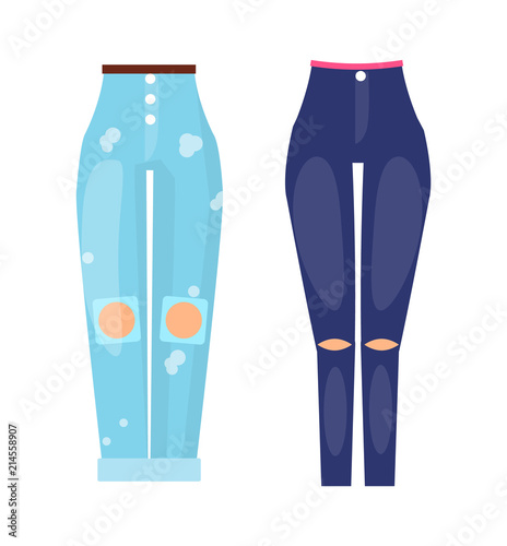 Fashionable Jeans Dark Skinny and Blue Boyfriends