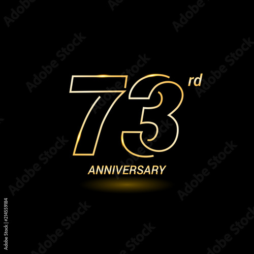 73 years golden line anniversary celebration logo design