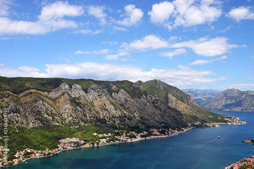 Sea and mountains Kotor bay Montenegro summer season