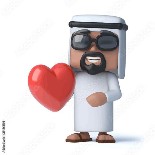 Vector 3d Arab is in love